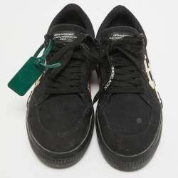 Off-White Black Canvas Vulcanized Low Top Sneakers Size 42