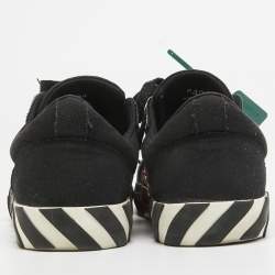 Off-White Black Canvas Vulcanized Low Top Sneakers Size 42