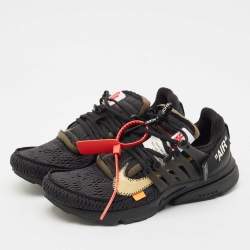 Pre Owned Off-White x Nike Black Mesh and Fabric Air Presto Sneakers Size 42.5