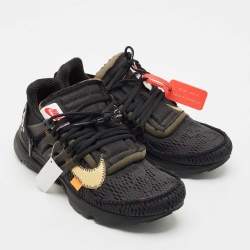 Pre Owned Off-White x Nike Black Mesh and Fabric Air Presto Sneakers Size 42.5