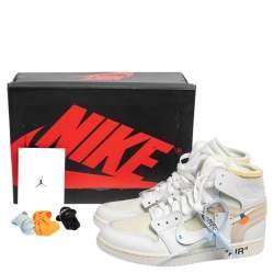 Pre Owned حذاء رياضي نايكي × أوف وايت جوردان 1 ريترو برقبة عالية مقاس 44