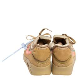 Pre Owned Off-White x Nike Beige Mesh And Suede Air Max 90 Desert Ore Sneakers Size 44