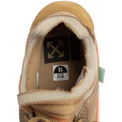 Pre Owned Off-White x Nike Beige Mesh And Suede Air Max 90 Desert Ore Sneakers Size 44