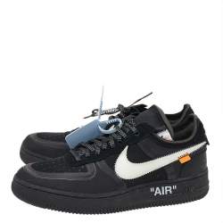 Nike X Off-White Black Mesh And Suede The 10th Air Force 1 Low Top Sneakers Size 43