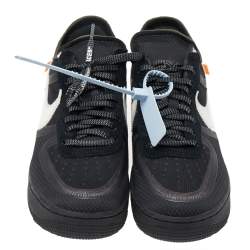 Nike X Off-White Black Mesh And Suede The 10th Air Force 1 Low Top Sneakers Size 43