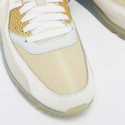 Pre Owned Off-White x Nike Tricolor Leather and Mesh The 10 Air Max 90 Sneakers Size 47.5