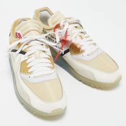 Pre Owned Off-White x Nike Tricolor Leather and Mesh The 10 Air Max 90 Sneakers Size 47.5