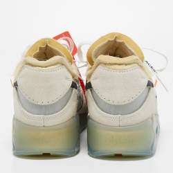 Pre Owned Off-White x Nike Tricolor Leather and Mesh The 10 Air Max 90 Sneakers Size 47.5