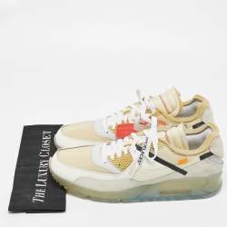Pre Owned Off-White x Nike Tricolor Leather and Mesh The 10 Air Max 90 Sneakers Size 47.5