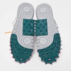 مملوكة مسبقًا  Off-White X Nike White Nylon and Mesh  Force 1 mid  Virgil Abloh Sneakers Size 42.5