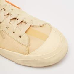 Off-White x Nike Beige Mesh And Leather Mid Blazer High Top Sneakers Size 46