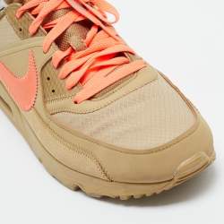 Off-White x Nike Beige Fabric and Suede Air Max 90 Desert Ore Sneakers Size 46