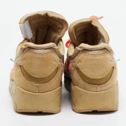 Off-White x Nike Beige Fabric and Suede Air Max 90 Desert Ore Sneakers Size 46