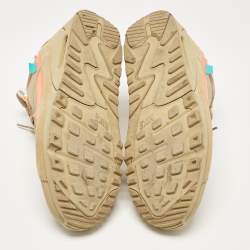 Off-White x Nike Beige Fabric and Suede Air Max 90 Desert Ore Low Top Sneakers Size 43