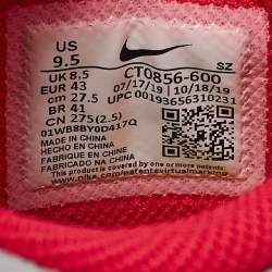 مملوكة مسبقًا Off-White x Nike Red/Grey Leather Lace Up Sneakers Size 43