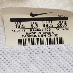 Pre Owned Off-White x Nike White Knit Fabric Air Vapormax Lace Up Sneakers Size 44.5