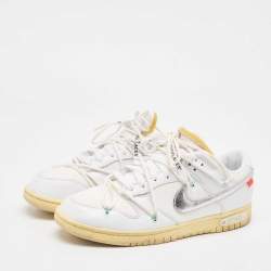 Off-White x Nike White Canvas and Leather Lot 1 Sneakers Size 43