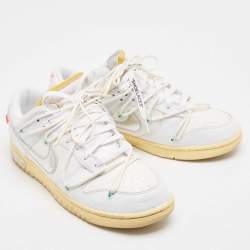 Off-White x Nike White Canvas and Leather Lot 1 Sneakers Size 43