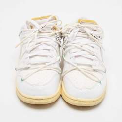 Off-White x Nike White Canvas and Leather Lot 1 Sneakers Size 43