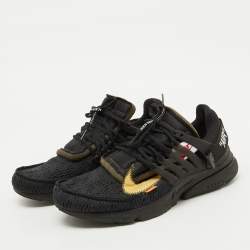 Off-White x Nike Black Mesh and Fabric Air Presto Sneakers Size 45