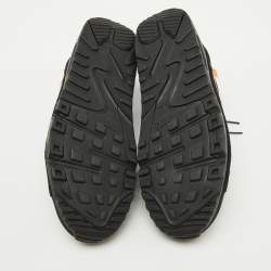 Off-White x Nike Black Fabric and Suede Air Max 90 Sneakers Size 45.5