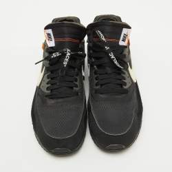 Off-White x Nike Black Fabric and Suede Air Max 90 Sneakers Size 45.5
