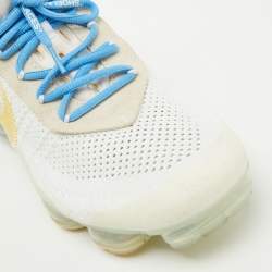 Pre Owned Off-White x Nike White Knit Fabric Air Vapormax Lace Up Sneakers Size 45