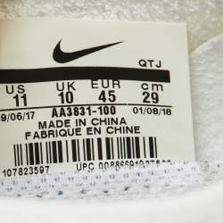 Pre Owned Off-White x Nike White Knit Fabric Air Vapormax Lace Up Sneakers Size 45