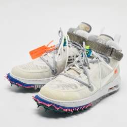 Off-White x Nike White Mesh Air Force 1 Mid Sneakers Size 47.5