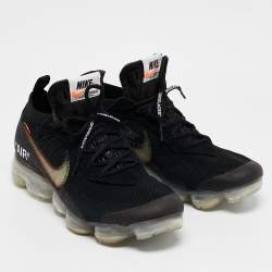 Off-White x Nike Black Fabric and Suede Air Max 90 Sneakers Size 44