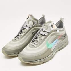 Off White x Nike Grey Mesh and Rubber Air Max 97 Menta Sneakers Size 45