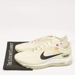 Off White x Nike White Mesh and Rubber Air Max 97 Sneakers Size 45
