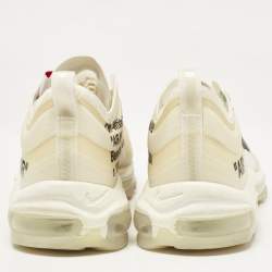 Off White x Nike White Mesh and Rubber Air Max 97 Sneakers Size 45