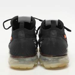 Off-White x Nike Black Knit Fabric And Suede Air Vapormax Flyknit Sneakers Size 44.5