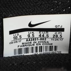 Off-White x Nike Black Knit Fabric And Suede Air Vapormax Flyknit Sneakers Size 44.5