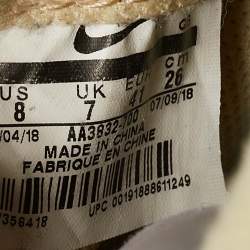 Pre Owned Off-White x Nike Beige Fabric and Leather Blazer Mid All Hallow's Eve Mid Top Sneakers Size 41