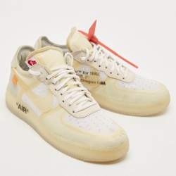 Off-White x Nike White Mesh and Suede The Ten Low Top Sneakers Size 46