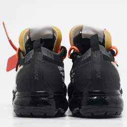 Off-White x Nike Black Knit Fabric Air VaporMax Low Top Sneakers  Size 42          