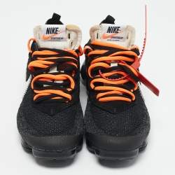 Off-White x Nike Black Knit Fabric Air VaporMax Low Top Sneakers  Size 42          