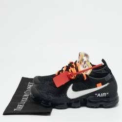 Off-White x Nike Black Knit Fabric Air VaporMax Low Top Sneakers  Size 42          