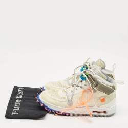 Pre Owned Off-White x Nike White Mesh Air Force 1 Mid Sneakers Size 40