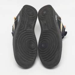 Pre Owned حذاء رياضي أوف وايت x نايكي شبكي وسويدي أسود إير فورس 1 لو مقاس 46