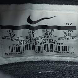 Pre Owned حذاء رياضي أوف وايت x نايكي شبكي وسويدي أسود إير فورس 1 لو مقاس 46