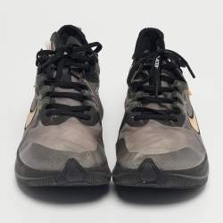 Pre Owned Off-White x Nike Black Nylon Zoom Fly Lace Up Sneakers Size 45