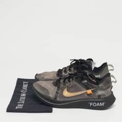 Pre Owned Off-White x Nike Black Nylon Zoom Fly Lace Up Sneakers Size 45
