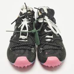 Pre Owned Off-White x Nike Zoom Vapor Street Size 42.5 Black Fabric and Suede Lace Up Sneakers
