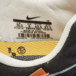 Pre Owned Off-White x Nike Zoom Vapor Street Size 42.5 Black Fabric and Suede Lace Up Sneakers