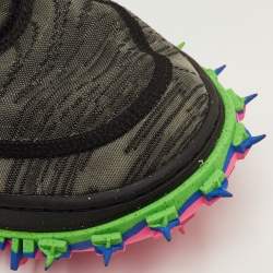 مملوكة مسبقًا Off-White x Nike Air Force 1 Mid Size 42 Black Fabric Lace Up Sneakers