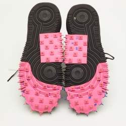 مملوكة مسبقًا Off-White x Nike Air Force 1 Mid Size 42 Black Fabric Lace Up Sneakers