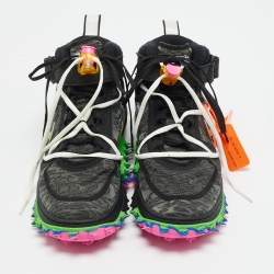 مملوكة مسبقًا Off-White x Nike Air Force1 Size 42 Black Mesh Mid Top Sneakers